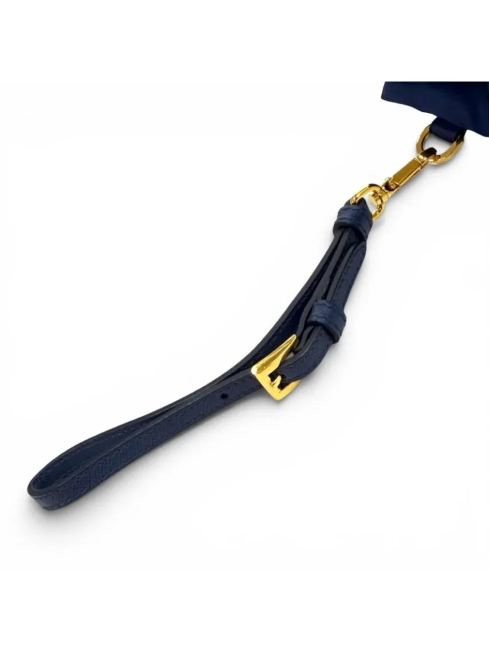 Prada Royal Leather Triangle Logo Tessuto Drawstring Pouch Gold